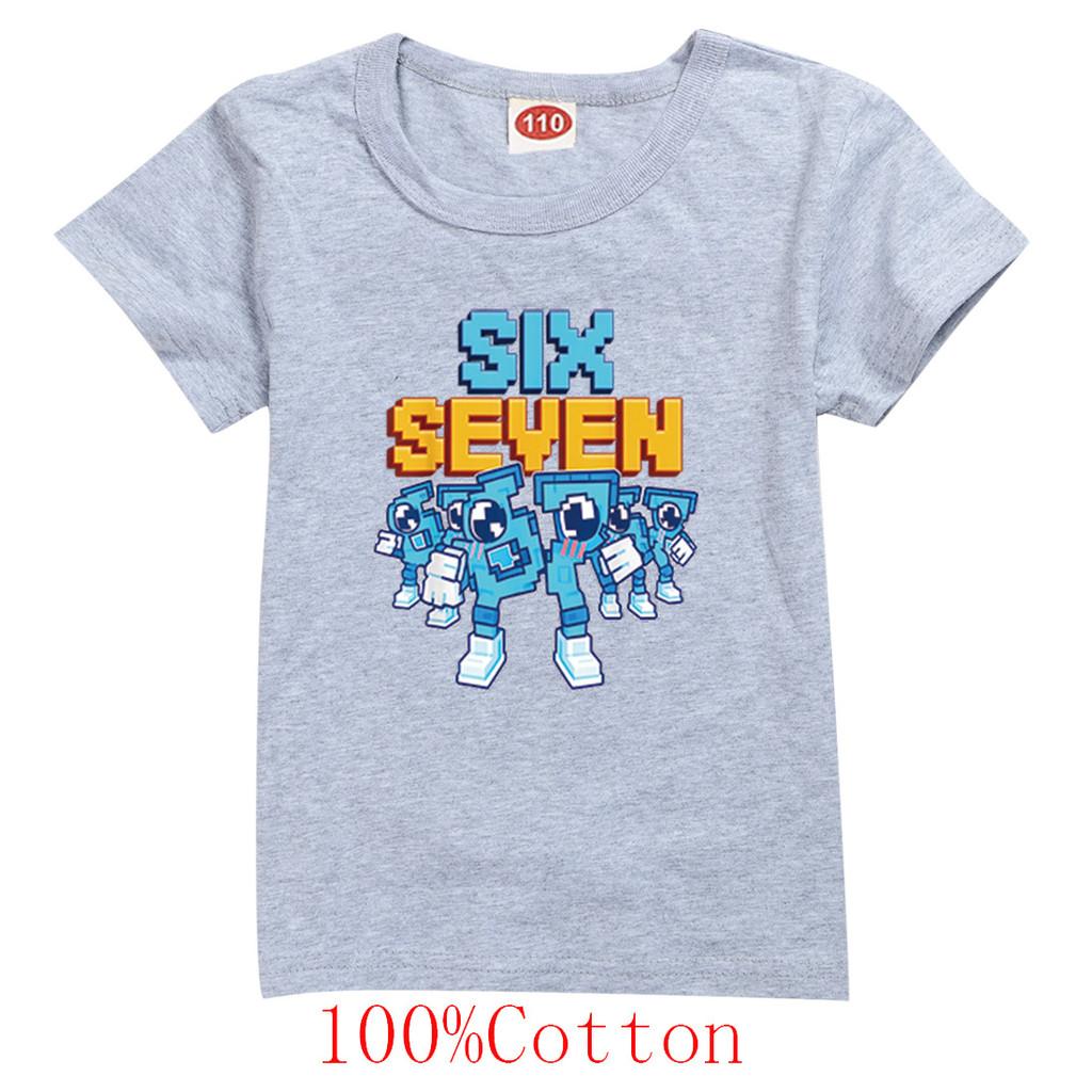 9193 Kinder Jungen Mädchen Steal a Brainrot 67 Six Seven Print Kurzarm-Baumwoll-T-Shirt