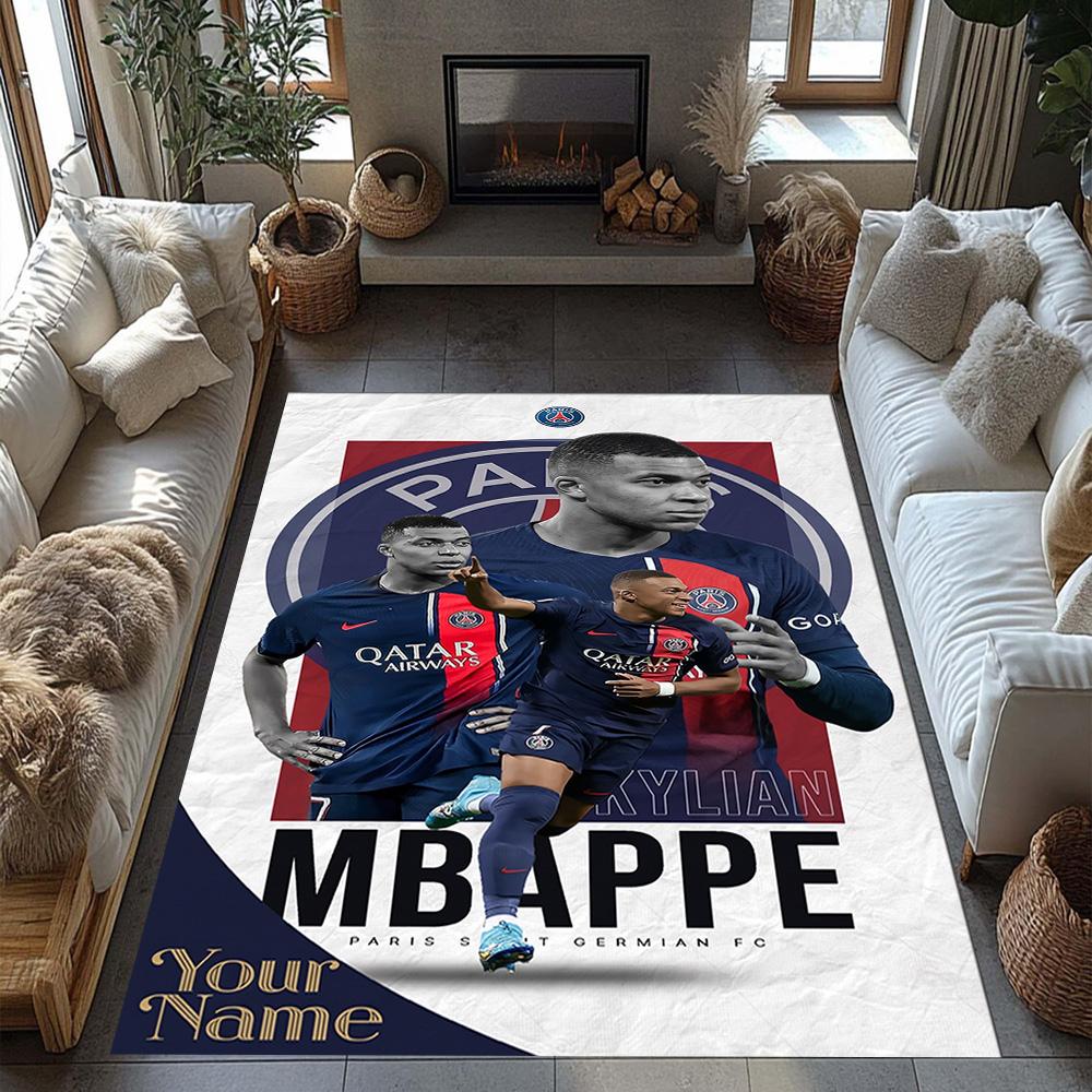 Mbappe Personalized Text Carpet Perfect For Hallway Dining Room Game Room Foyer Antislip Carpet Anime Office Decor Wedding Party Gift