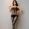Crotchless Fishnet Bodysuit: Black, Transparent, Tempting Bedroom Wear