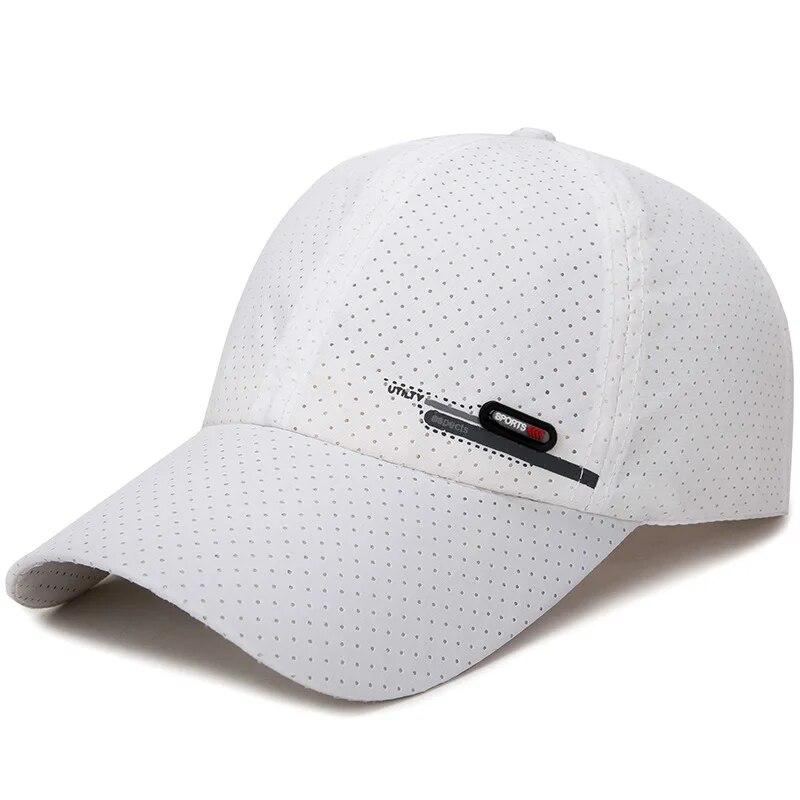 

Summer Breathable Hole Punch Quick Dry Hat Men s Outdoor Fishing Shade Sunscreen Baseball Cap Cycling Travel Sports Cap Adjustable белый