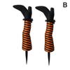 1 Pair Halloween Decoration Evil Witch Leg Decoration Inverted Evil Witch Feet Boots Stakes Courtyard Lawn Outdoor Garden Props