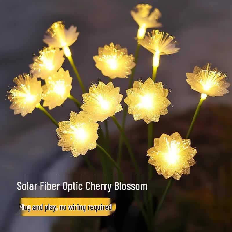 Solar LED Fiber Optic Cherry Blossom Garden Stake Light