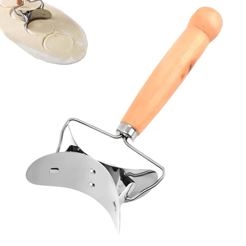 Dumpling Wrapper Cutter Stainless Steel Pastry Rolling Cutter Round Dough Blade Roller Dumpling Skin Mold Pie Wonton Making Tool