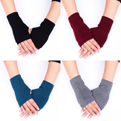 Sıcak Satış Moda Yarım Parmak Kadın Örgü Dış Mekan Eldivenleri Kışlık Sıcak