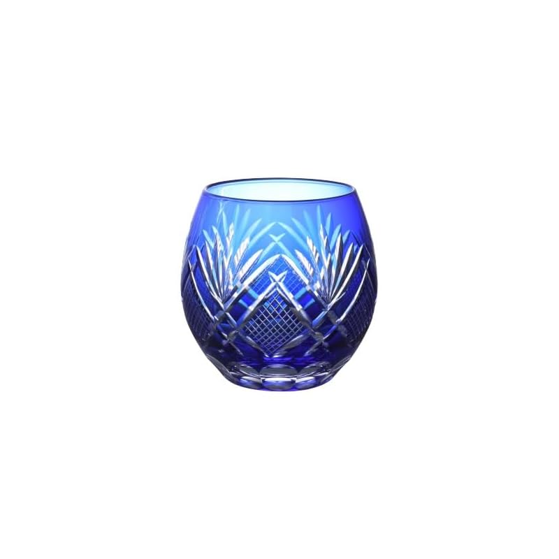 

Kiriko glass 350ml free glass cup rocks glass tumbler Kiriko glass (blue blue)