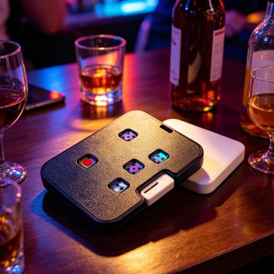 Tragbarer Würfel-Karten-Kartenwürfelwürfler Mechanischer Klicker Spielzeug Familienabend Casino-Themenparty Brettspiel