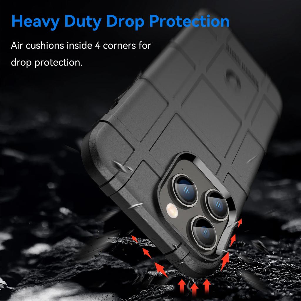 Rugged Shield Non-Slip Shockproof Phone Case for IPhone 14 Plus 12 13 Mini 11 15 16 Pro Max XR Xs SE2022 Back Cover Fundas