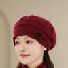 Winter Mother Hat Women's Fashion Knitted Beret In The Elderly Anti-cold Warm Wool Hat