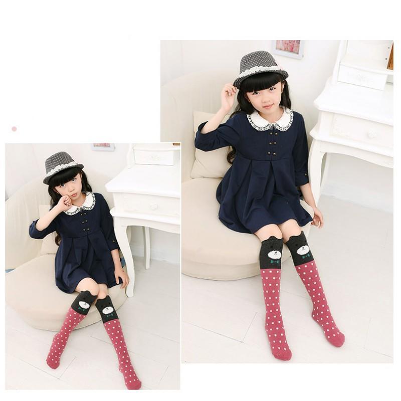 Barnstrumpor Kammad bomull Baby Barnstrumpor Knälånga Rävstrumpor