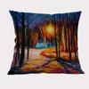 Autumn Tree Landscape Decoration Cushion Cover Cotton Linen 3D Oil Painting Scenery Sofa Decorative Throw Pillow Case Cojines