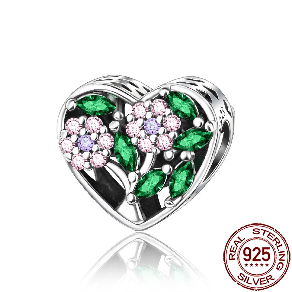 New Charms Copper Sparkling Mum Mother Family Love Heart Beads Fit Original Bracelet Necklace Diy Jewelry