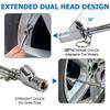 Pair Heavy Duty Dual Head Chrome Tire Air Pressure Gauge Truck Tread Depth Tool