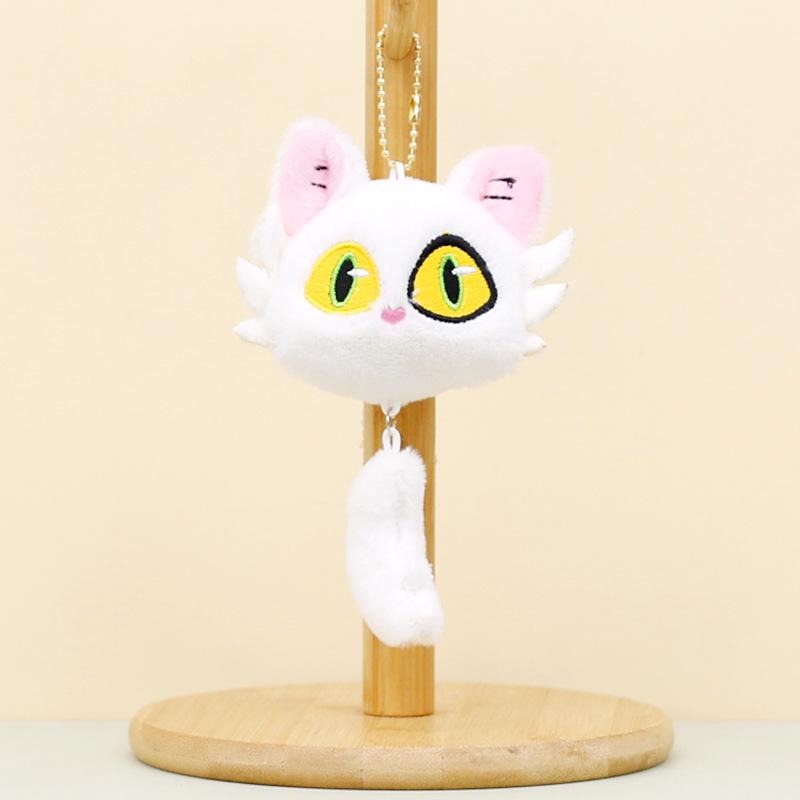 

Плюшевый брелок в виде черного кота, очаровательный мягкий брелок для сумки для детей и взрослых White Cat