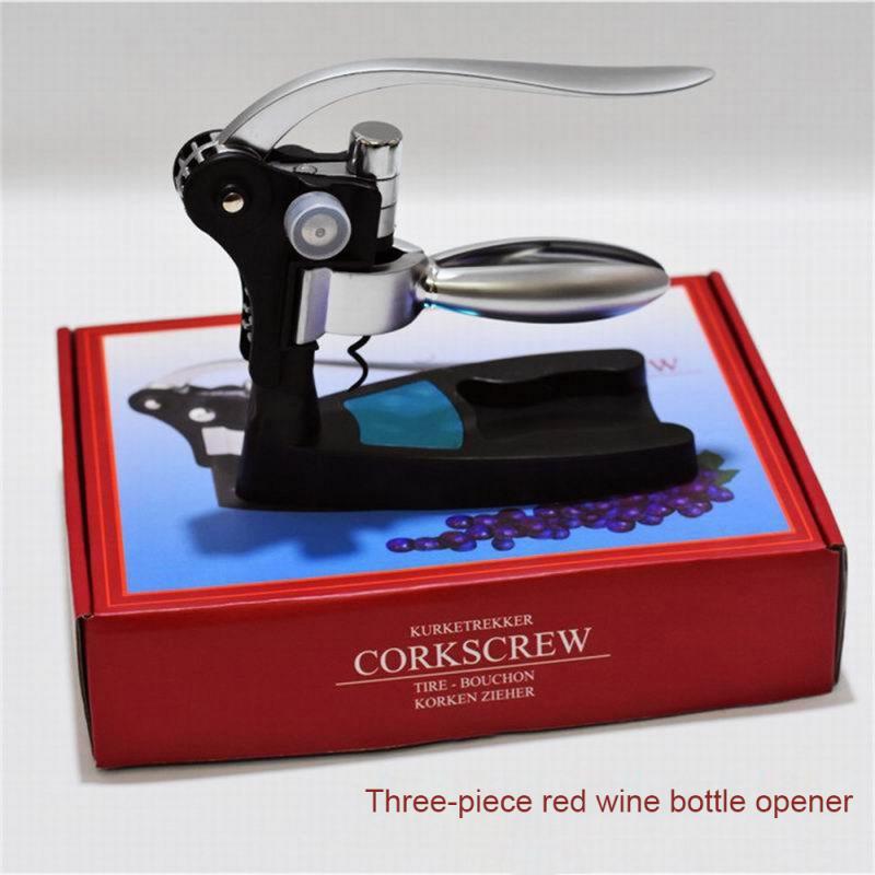 Convenient Bottle Openers Wine Tool Set Foil Cutter Bar Lever Corkscrew Cork Drill Lifter Kit Kitchen Accessories