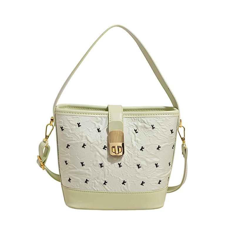 Cartoon Bear Print Portable Small Bag Women 2025 Niche Design Bucket Bag Shoulder Bag