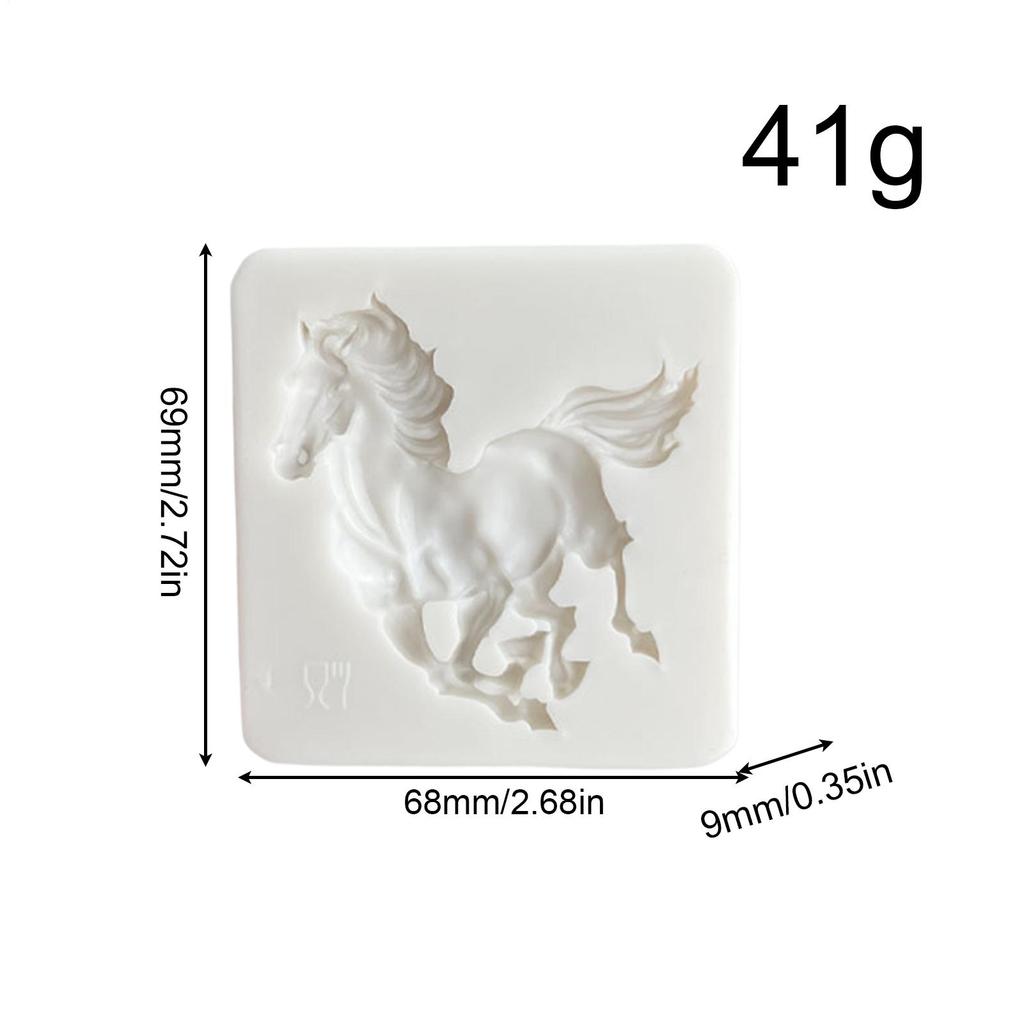 2 Pieces Running Pony Mold Silicone Horse Baking Mold DIY Fondant Molds Handmade Square Cake Chocolate Mold Decoration