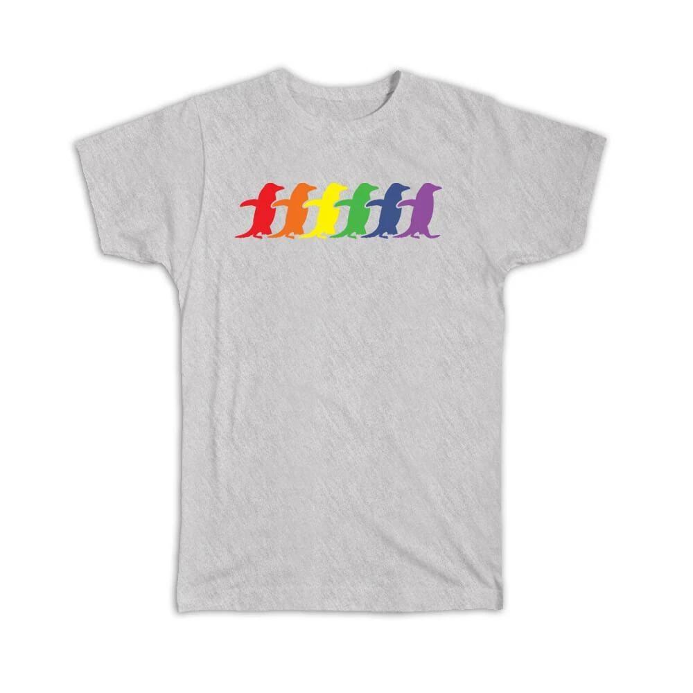 Gift T-Shirt : Rainbow Penguins For Penguin Lover Birthday Baby Cute Funny Wild XL