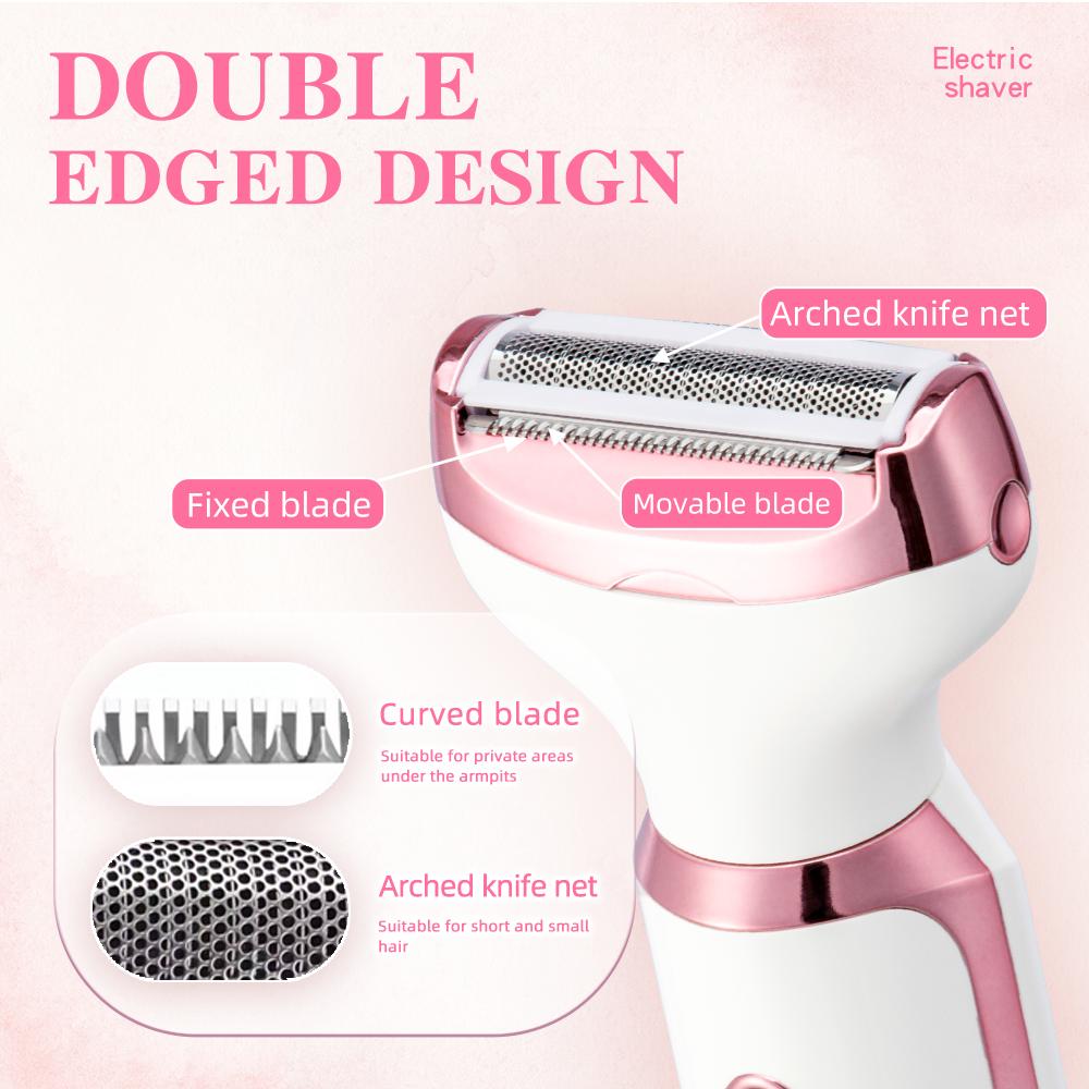 4 In 1 Electric Lady Shaver Body Hair Removal Epilator Painless Cordless Trimmer Razor Gifts For Women