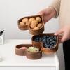 Wooden Tray Heart-shaped Fruit Plate Salad Cake Snacks Candies Fruits Dishes Kitchen Tableware Valentine's Day Decoration