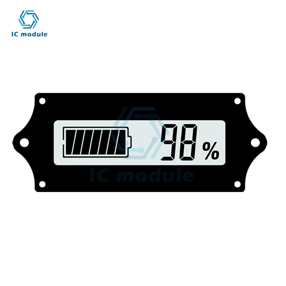 12/24/36/48V LY6W Lead Acid Battery Capacity Indicator Blue LCD Digit Display Meter Lithium Battery Power Level Detector Tester