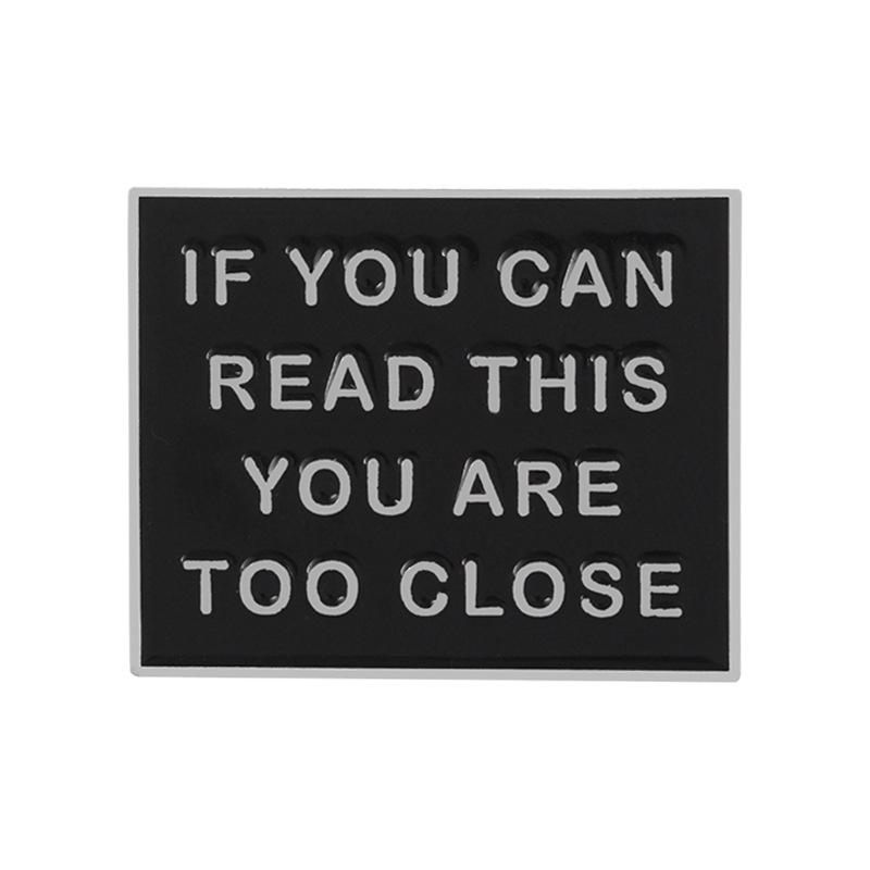 Artistic Eyecatching Square Letter Brooch Warning Sign Please Do Not Approach Accessory