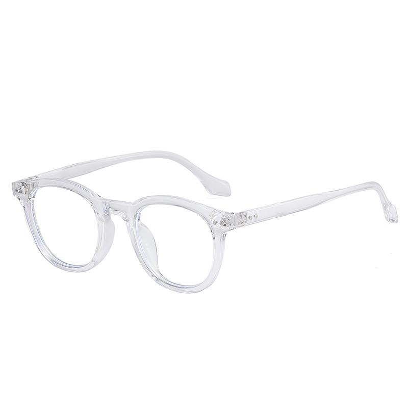 Fashion Oval Computer Glasses Frames Women Vintage Clear Blue Light Blocking Eyeglasses Retro Rivets Optical Frame