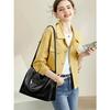 Large Capacity Soft Leather Minimalist Casual Tote Bag for Ladies