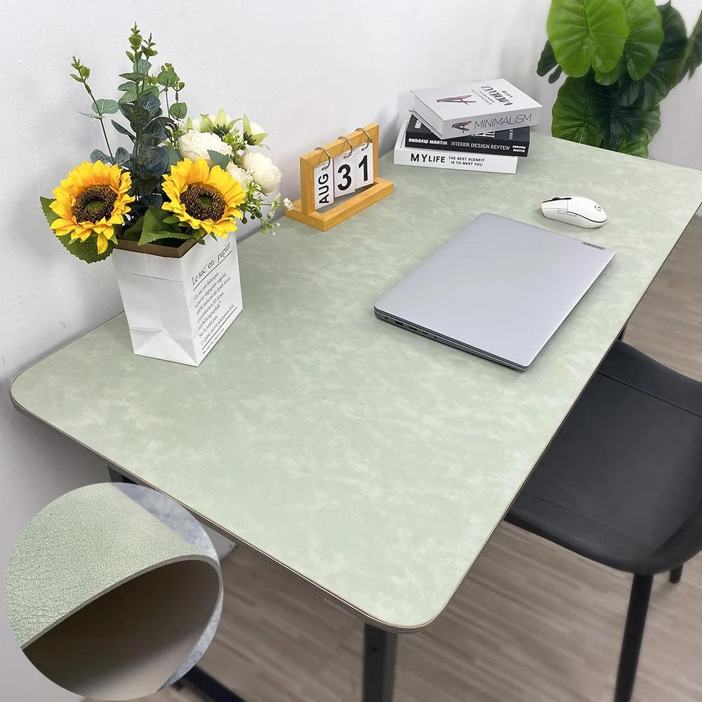 Large PU Leather Placemat Mouse Pad Double-Sided Desk Mat Faux Leather Texture for Office Study Writing Desk