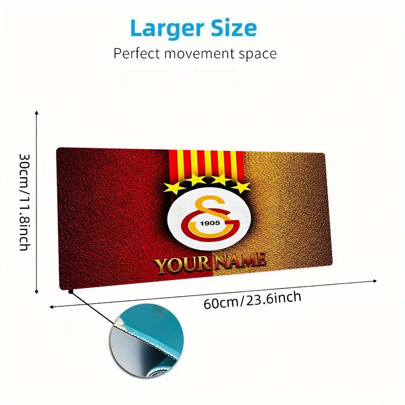 Galatasaray S Custom Name Large Size Mouse Pad Large Gaming Table Cushion Non-slip Laptop Tablet Big Mousepad XXL Mat Mini PC Playmat With Lock Edge
