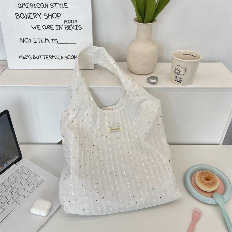 Sequin Casual Large-capacity Vest Bag Summer New Commuter Canvas Bag Shoulder Women's Bag