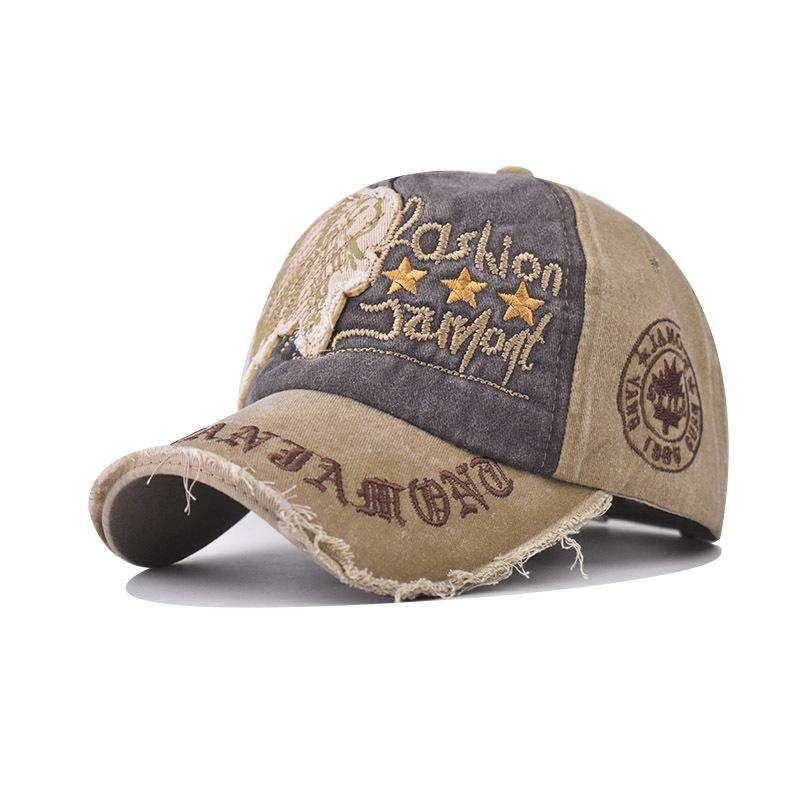 Cappellino da Baseball Nuovi Quattro Stagioni Retrò Usurato Casual Sportivo da Esterno Cappello da Sole Primavera e Autunno Cappellino con Ricamo di Lettere Uomo