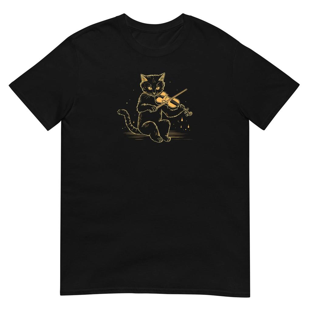 Cat Tshirt Violin Player Cello Tee Kitty Cats Lover Pet T-Shirt Unisex Design