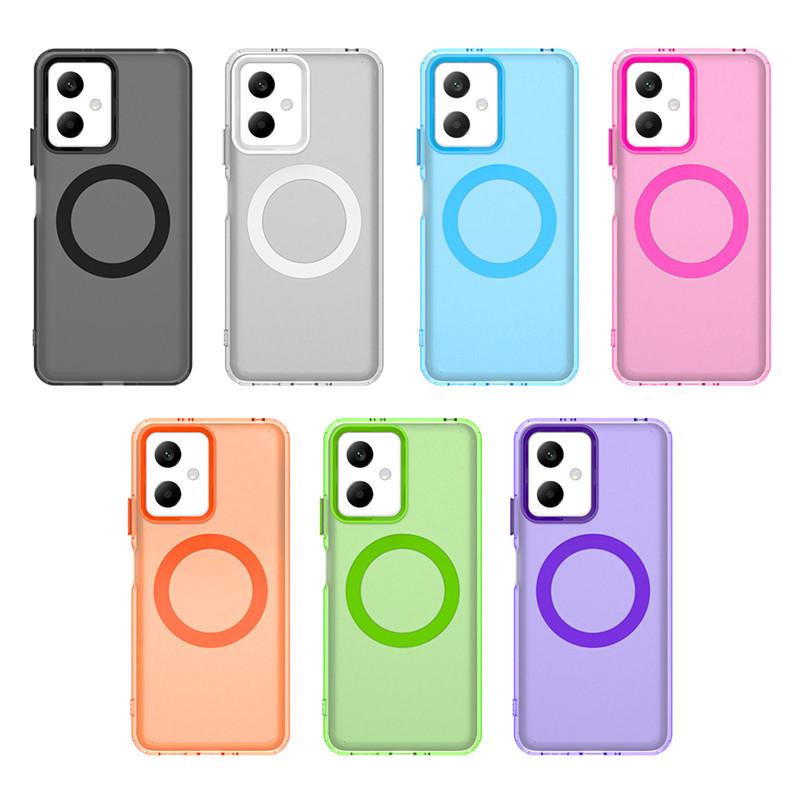 Para Capa Poco X5 5G Para Poco X5 X6 X7 Pro 5G Capa Cor Doce Translúcida Fosca Magnética À Prova de Choque Bumper Protetor