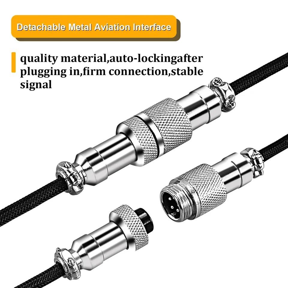 Mechanical Keyboard Coiled Cable Mechanical Keyboard Aviator Type-C USB Port Aviator Coiling Cable Desktop Computer Aviation Connector Cord