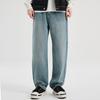 Lyocell Ice Silk Denim Men's Straight Jeans Men's Summer Trend Brand American Washed Loose Elastic Denim Men's Pants