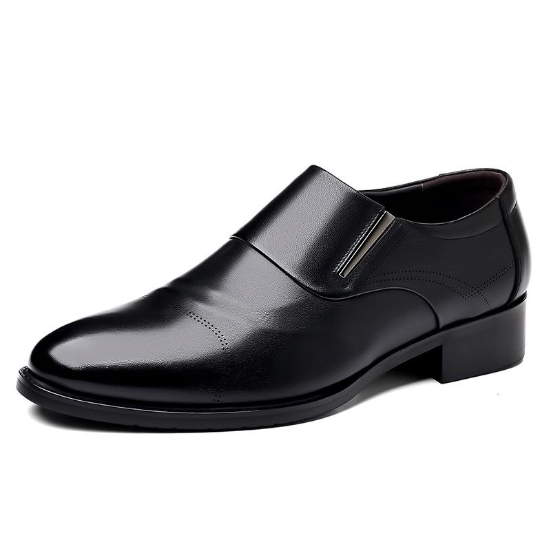 Men s Autumn Formal Leather Shoes - Top Layer Cowhide, Breathable, Wear-Resistant, Genuine Leather, Slip-On, Low-Top. Size 42