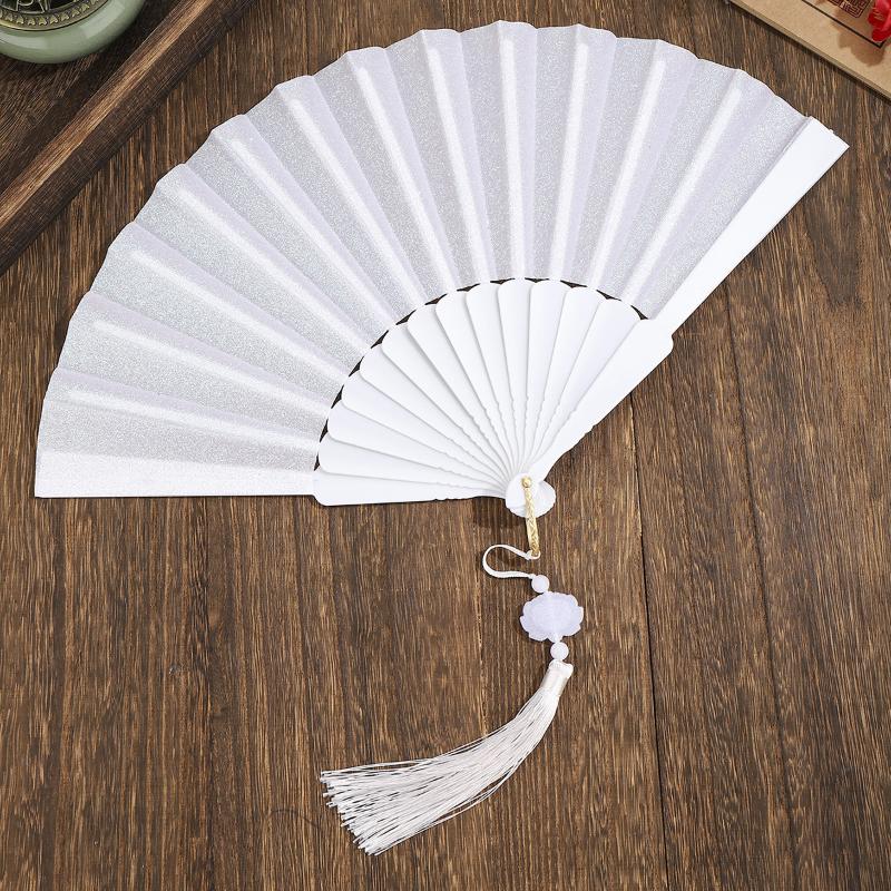 Vintage Folding Fan Chinese Style Dance Performance Hand Fans Gold Powder Plastic Fan Art Craft Gift Home Decor