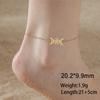 Dawapara Triple Moon Wiccan Anklet Bracelet Crescent Moon Pentagram Goddess Symbol Stainless Steel Bracelet Vintage Jewelry