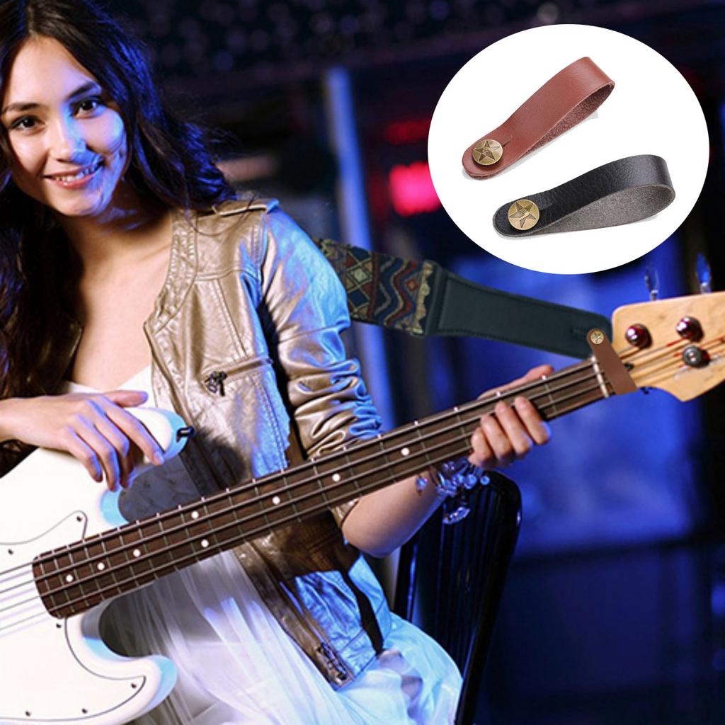 Miwaye Guitar Neck Strap Guitar Leather Strap Holder Button Safe Lock For Ukulele Bass Acoustic Guitar Accessories
