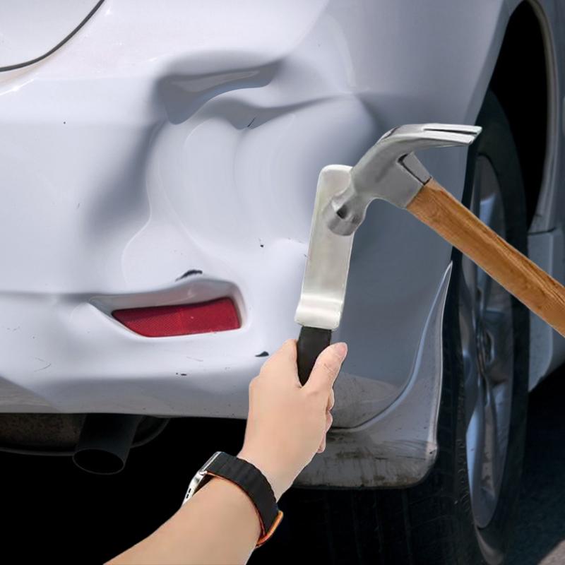Car Dent Repair Tool Paintless Dent Repairing Knock pad Stainless Steel Backing Plate Rubber Handle Body Dent Removal Tool
