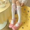 1 Pair Lace Ruffle Style Socks Long Socks Girls Breathable Cute Lolitas Socks Sexy Cotton Womens Autumn Thin Calf Socks