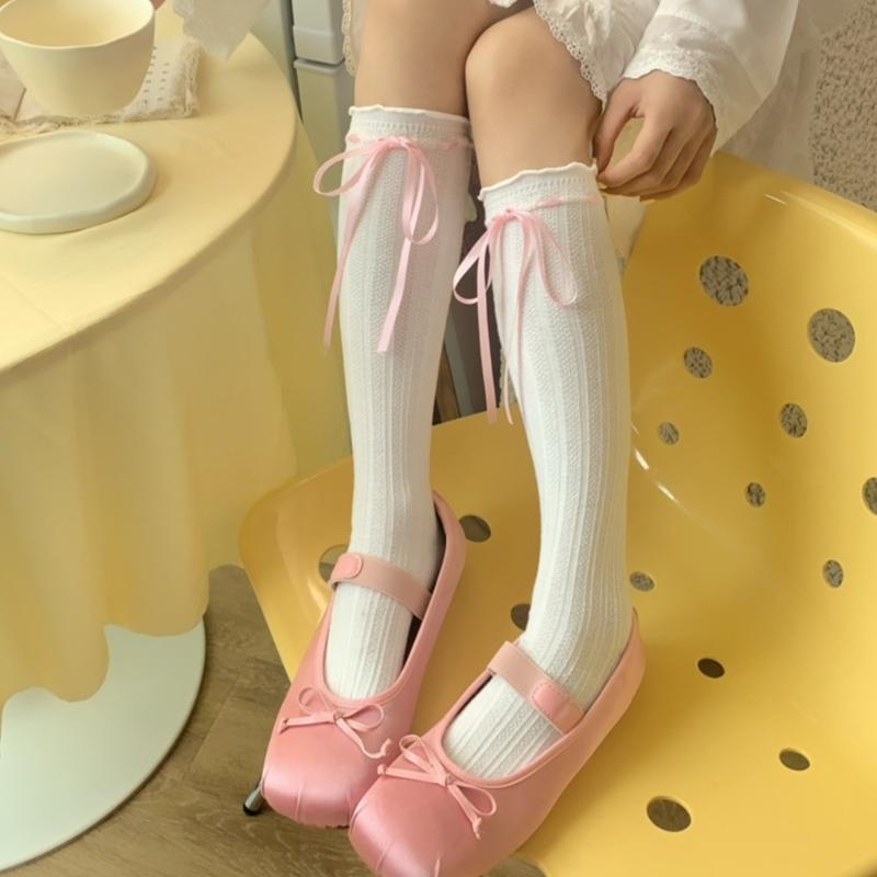 1 Pair Lace Ruffle Style Socks Long Socks Girls Breathable Cute Lolitas Socks Sexy Cotton Womens Autumn Thin Calf Socks