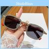Fashion Square Glasses With Gray Pc Lenses And Gold Fram For Travel And Parties