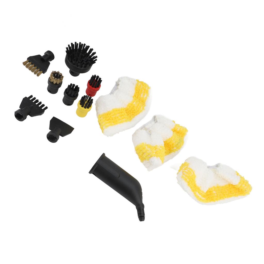 Steam Cleaner Brushes Nozzles Set 5 Round Brushes 2 Flat Brushes 1 Flat Nozzles 1 Extended Nozzle 3 Fibre Cloth for SC1 SC2 SC3 SC4 SC5 CTK10