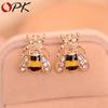 Women's Bee-shaped Stud Earrings with Enamel Coating