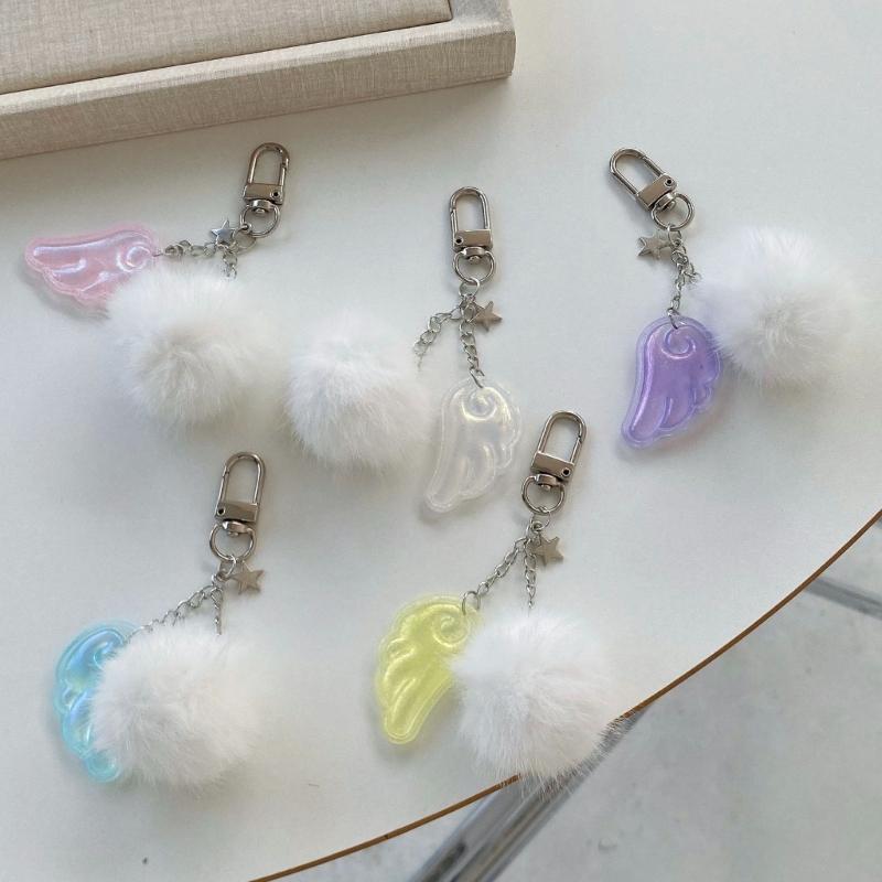 Cute Angel Star Keychain Key Accessory Practical Key Holder Cartoon Key Jewelry Alloy Texture Suitable for Woman Girls