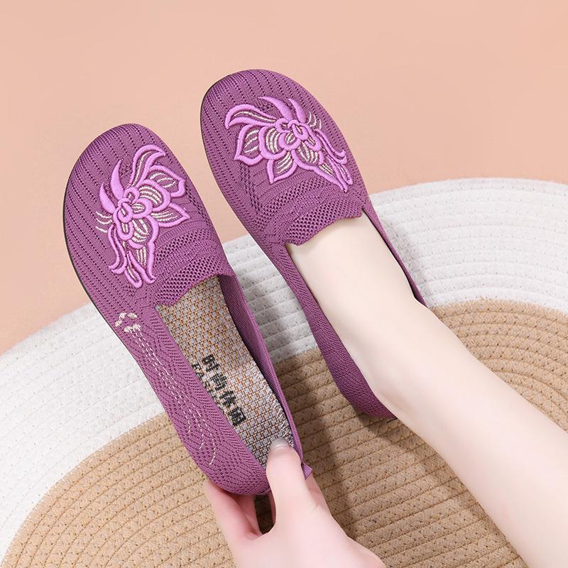 

Балетки для женщин Дышащие вязаные балетки Слипоны Легкие туфли для платья Удобный круглый носок для работы Ходьба Офисная работа Туфли для женщин 41 фиолетовый