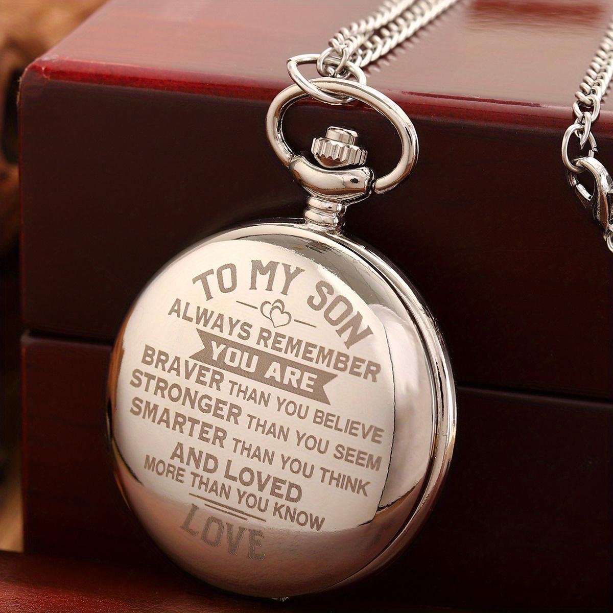 

Найкращий подарунок кишеньковий годинник моєму синові Кварцовий ланцюжок кишенькового годинника для годинників, чоловічий подарунок