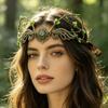 Flower Vine Elven Crown Diadem Rhinestone Decorated Elf Tiara Head Band Simulate Tree Leaves Fairy Headpiece Bridal Wedding