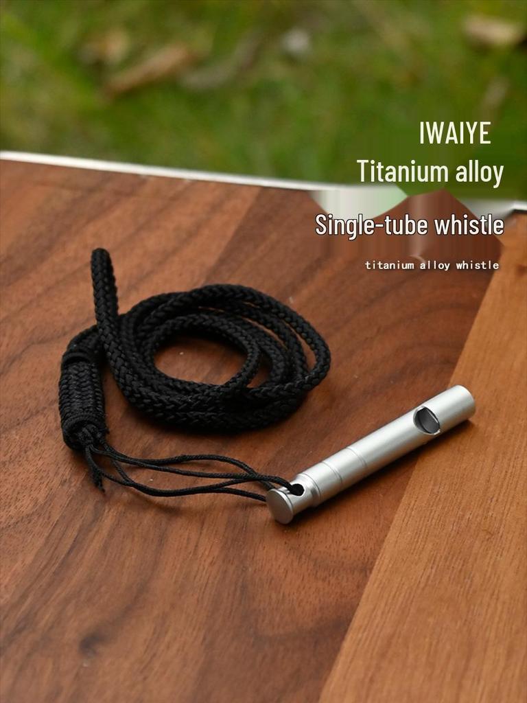 Titanium Alloy High-Frequency Survival Whistle for Mountaineering, Emergency Training, and Camping